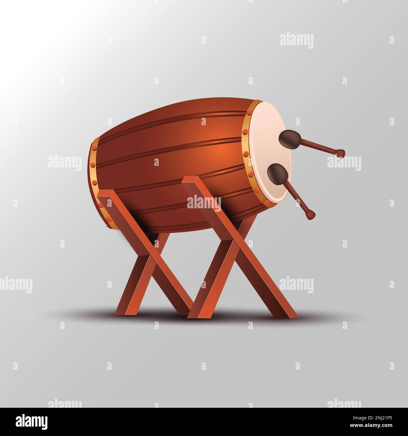 Ramadan-Musiktrommel, weißer Hintergrund. Entwurf einer vektordarstellung Stock Vektor