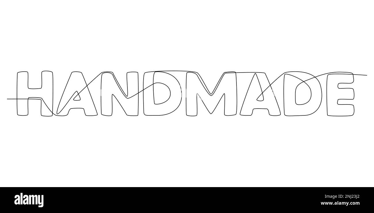 Eine durchgehende Zeile handgeschaffenes Wort. Vektorkonzept zur Darstellung dünner Linien. Kontur Zeichnen kreativer Ideen. Stock Vektor