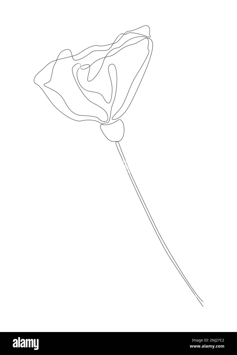 Eine durchgehende Linie Blume. Vektorkonzept zur Darstellung dünner Linien. Kontur Zeichnen kreativer Ideen. Stock Vektor