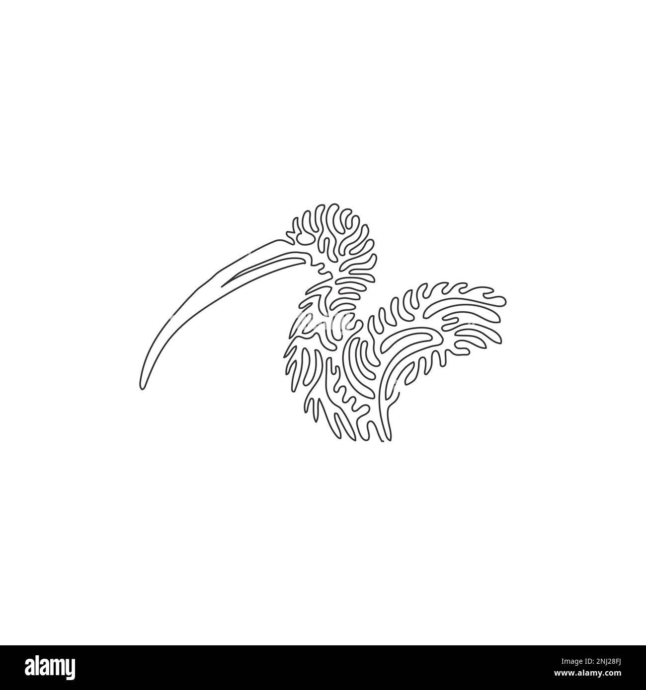 Durchgehende Kurve eine Strichzeichnung süßer Ibisen abstrakte Kunst. Einzeilige bearbeitbare Vektordarstellung von ibises, Rechnung ist lang und gekrümmt Stock Vektor Durchgehende Kurve eine Strichzeichnung süßer Ibisen abstrakte Kunst. Einzeilige bearbeitbare Vektordarstellung von ibises, Rechnung ist lang und gekrümmt Stock Vektor