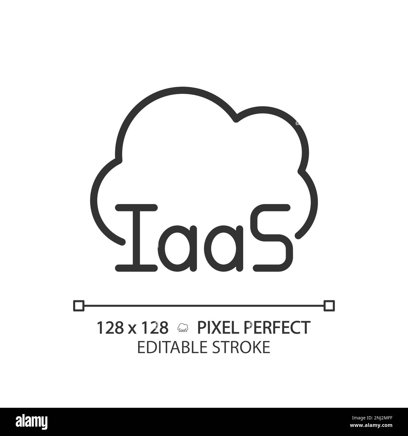 Cloud-basiertes IaaS Pixel Perfect linear Symbol Stock Vektor