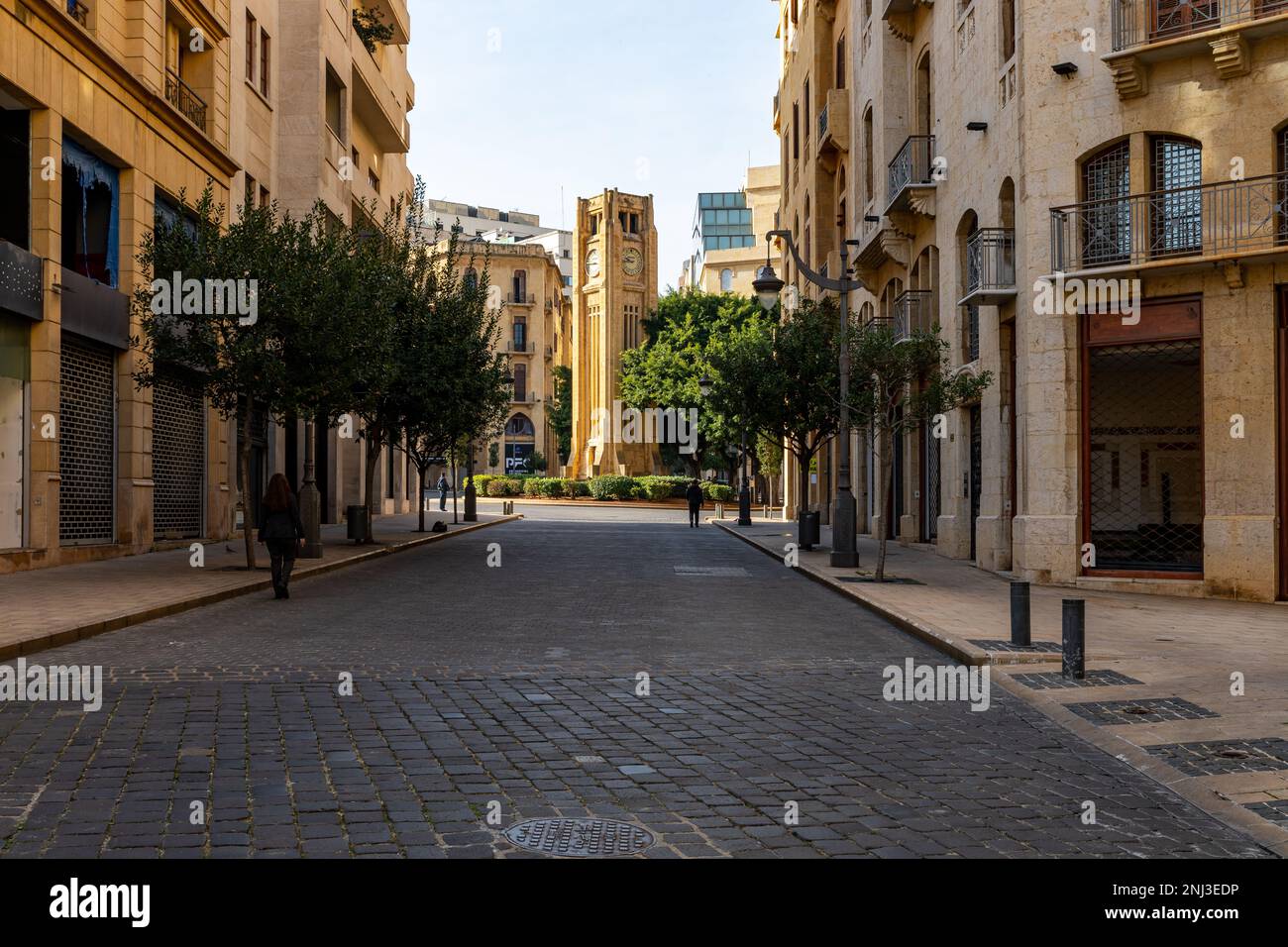 Blick auf den Nijmeh-Platz in Beirut. Traditionelle Architektur in der Altstadt von Beirut. Libanon. Stockfoto