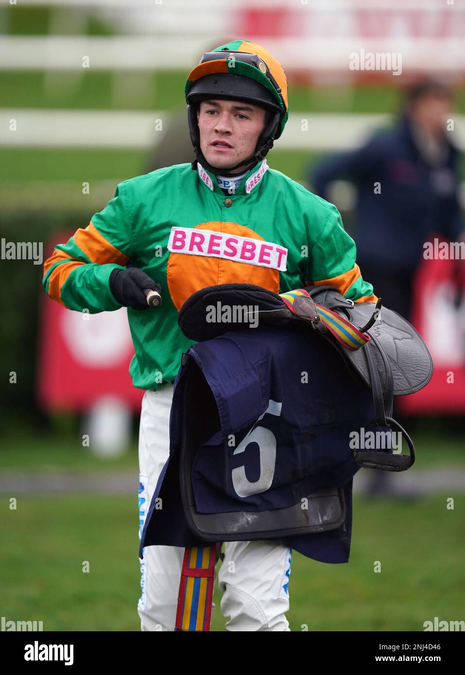 Jockey Mitchell Bastyan auf der Rennbahn Doncaster, Yorkshire. Bilddatum: Mittwoch, 22. Februar 2023. Stockfoto