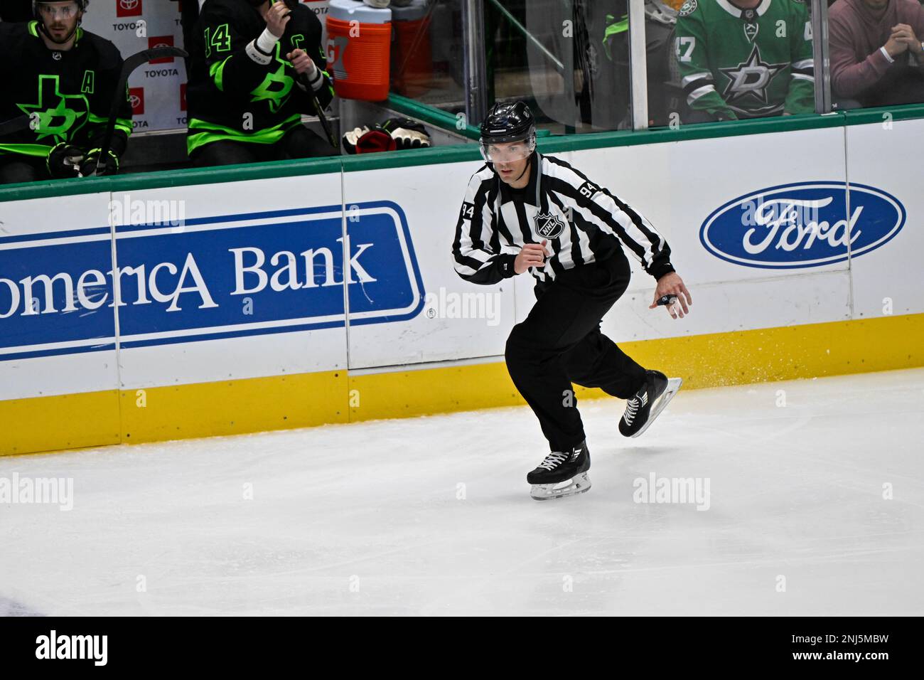 NHL linesman Bryan Pancich (94) during an NHL hockey game between the