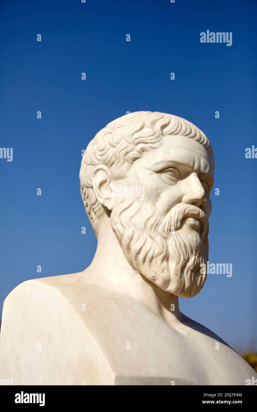 Plato-Statue in Athen, Griechenland Stockfoto