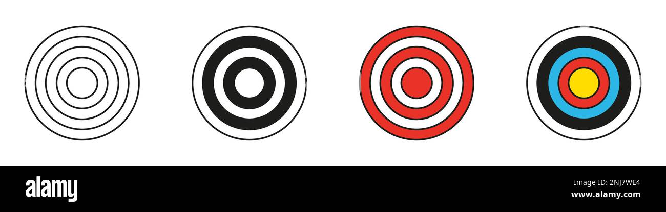 Bogenschießziel mit Pfeil. Vektordarstellung. Stock Vektor