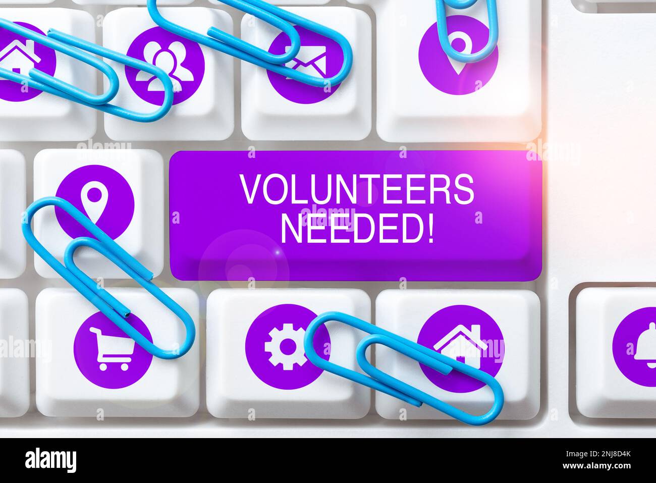 Schreiben von Textanzeigen Freiwillige erforderlich. Konzept bedeutet gemeinnützige Wohltätigkeitsarbeit Stockfoto