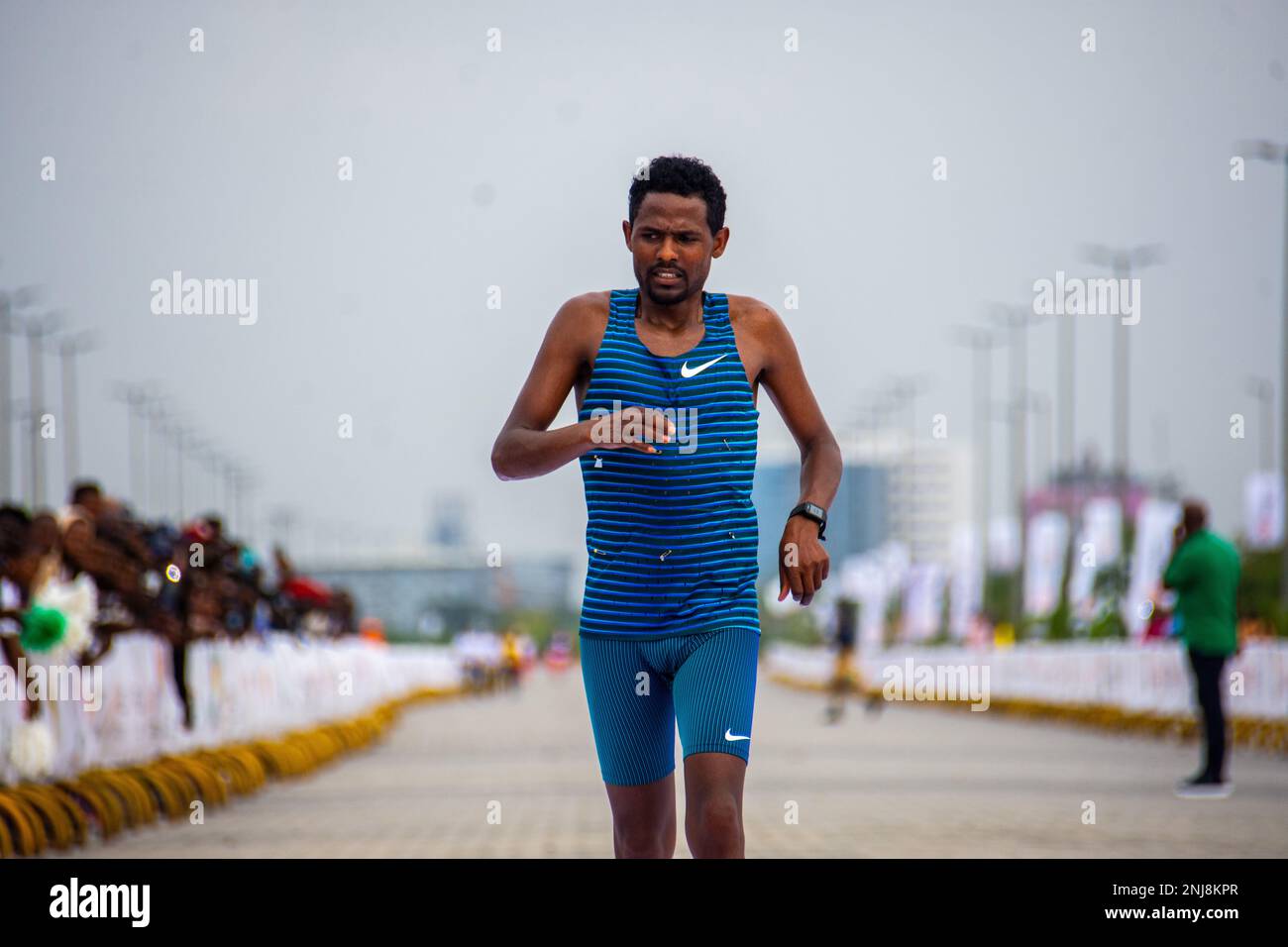 Dekeba Tafa von Äthiopien während der 8. Ausgabe des Access Bank Lagos City Marathon. Lagos, Nigeria. Stockfoto