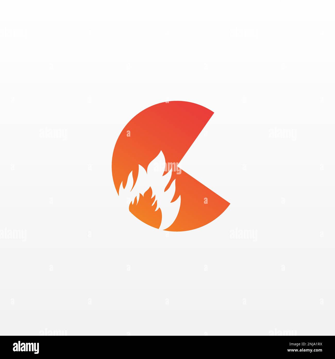 Design-Vektorvorlage für das C-Logo mit Flammenzeichen. Attraktives Logo-Design Für Branding Von Unternehmen Mit Brandflammen. Stock Vektor