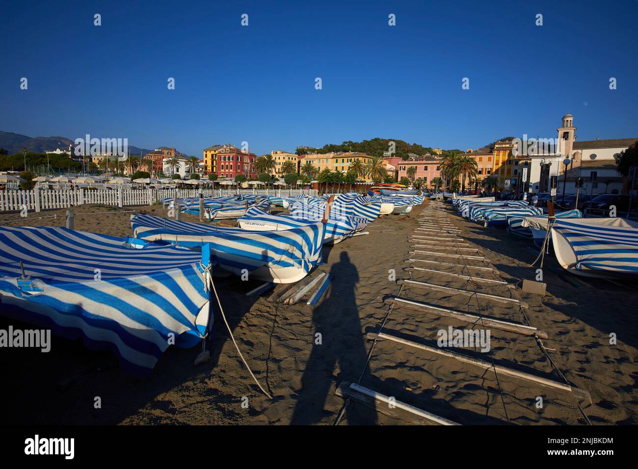 Boote im Hafen von Sestri Levante, Italien Stockfoto
