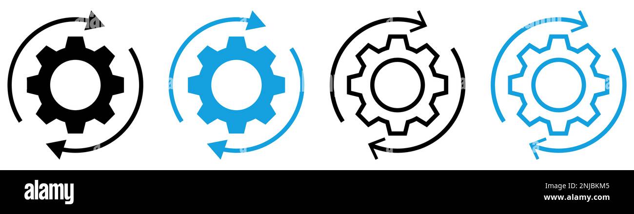 Symbole für Workflow-Prozesse. Symbol für Website-Design, Logo, App, UI. Vektordarstellung, EPS10 Stock Vektor