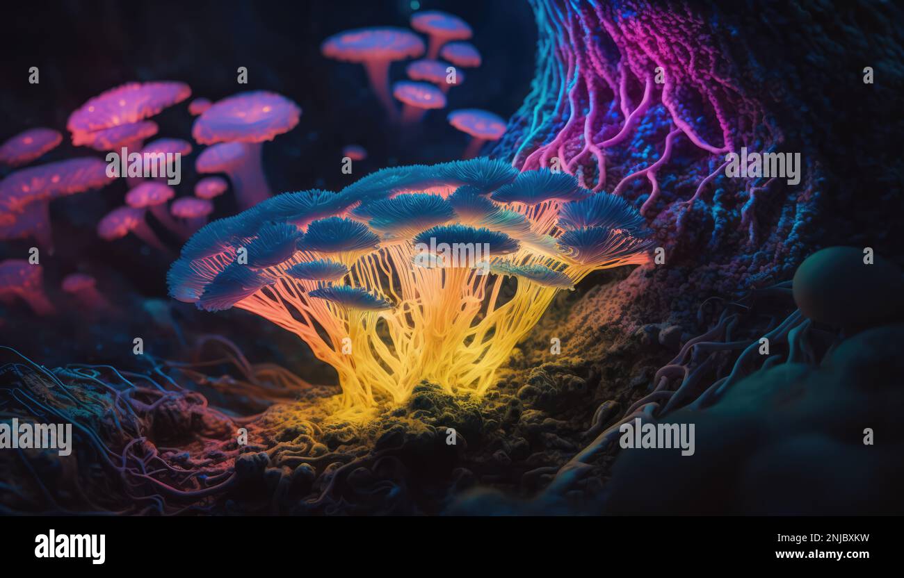 Biolumineszierendes myzel Fotos und Bildmaterial in hoher Auflösung