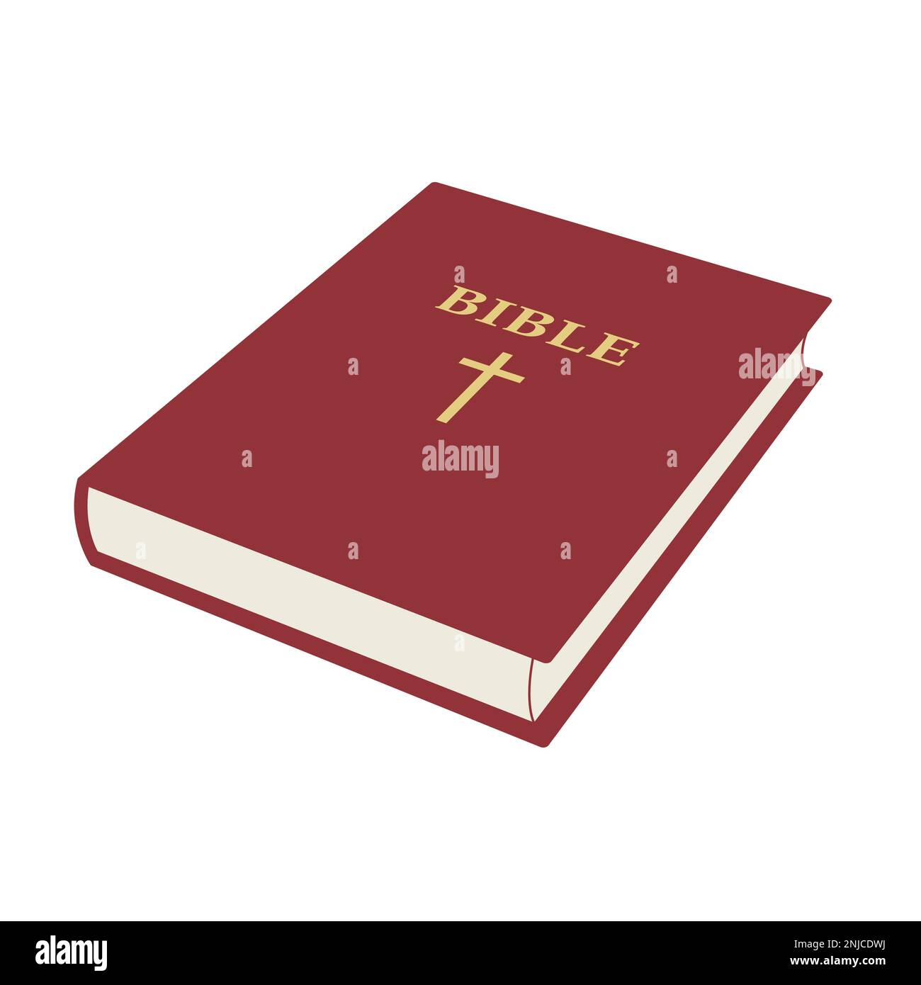 Heilige bibel - geschlossene Buchdarstellung isoliert auf Weiß Stock Vektor