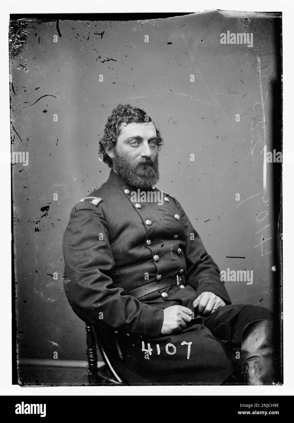 Porträt von General C.A. Johnson, U.S. Army, aufgenommen in der Library of Congress Brady-Handy Collection, wo er seine militärischen Beiträge während des Bürgerkriegs hervorhebt. Stockfoto