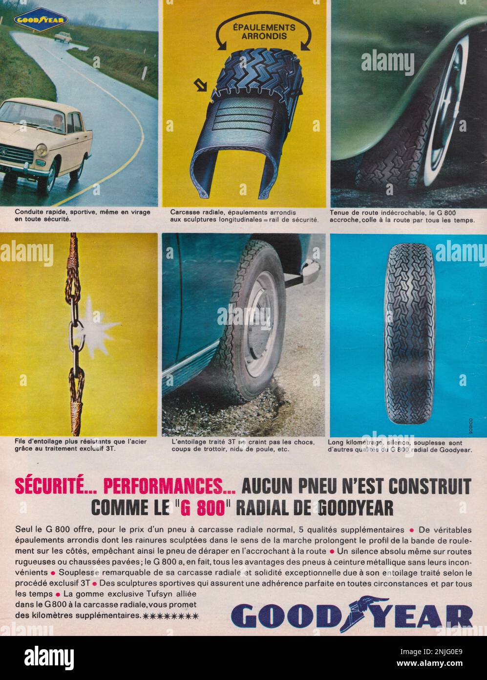 Werbung für Goodyear-Reifen Stockfoto