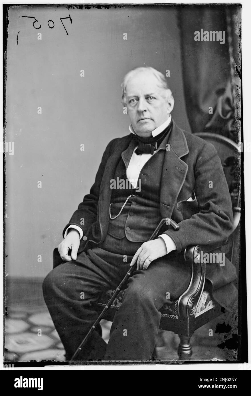 Porträt von J.M. Graham, einem US-Regierungsbeamten, aufgenommen in der Brady-Handy Collection. Er diente im 19. Jahrhundert. Stockfoto