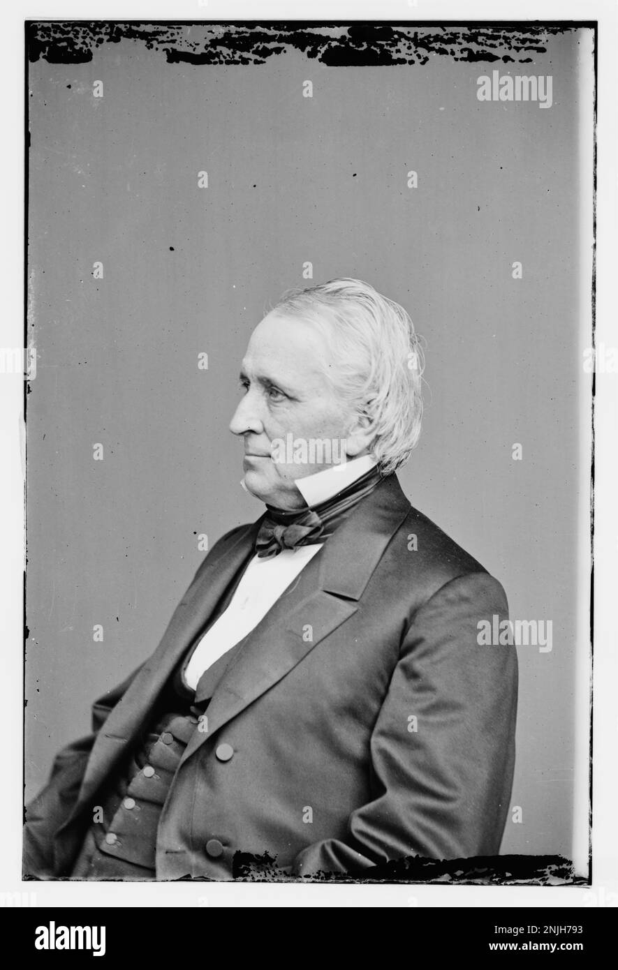Ein Porträt von Hon. Solomon Foot, einem US-Senator aus Vermont. Dieses Bild ist Teil der Brady-Handy Collection in der Library of Congress. Stockfoto