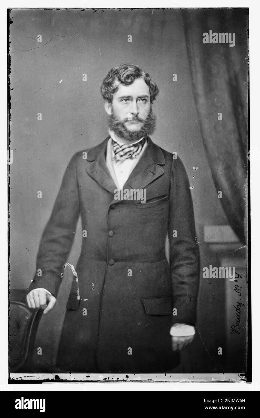 Porträt von John Lathrop Motley, einem renommierten Historiker und Diplomaten, der für seine Arbeit über die niederländische Republik bekannt ist. Stockfoto