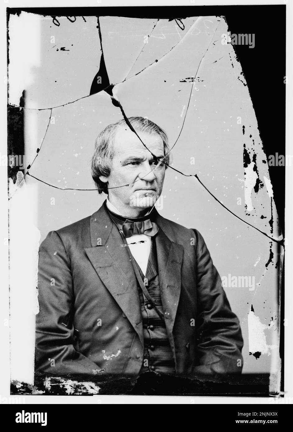 Porträt von Andrew Johnson, dem 17. Präsidenten der Vereinigten Staaten, aufbewahrt in der Brady-Handy Collection. Stockfoto
