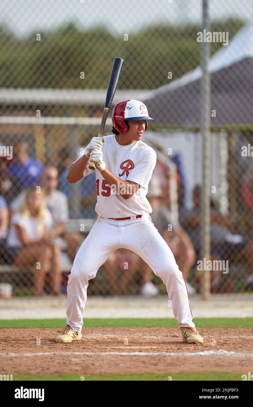 Kaden Hilburger during the WWBA World Championship at Roger Dean Stadium Complex on October 8, 2021 in Jupiter, Florida. Kaden Hilburger is from Yorktown, Virginia and attends Tabb. (Mike Janes/Four Seam Images via AP) Stockfoto