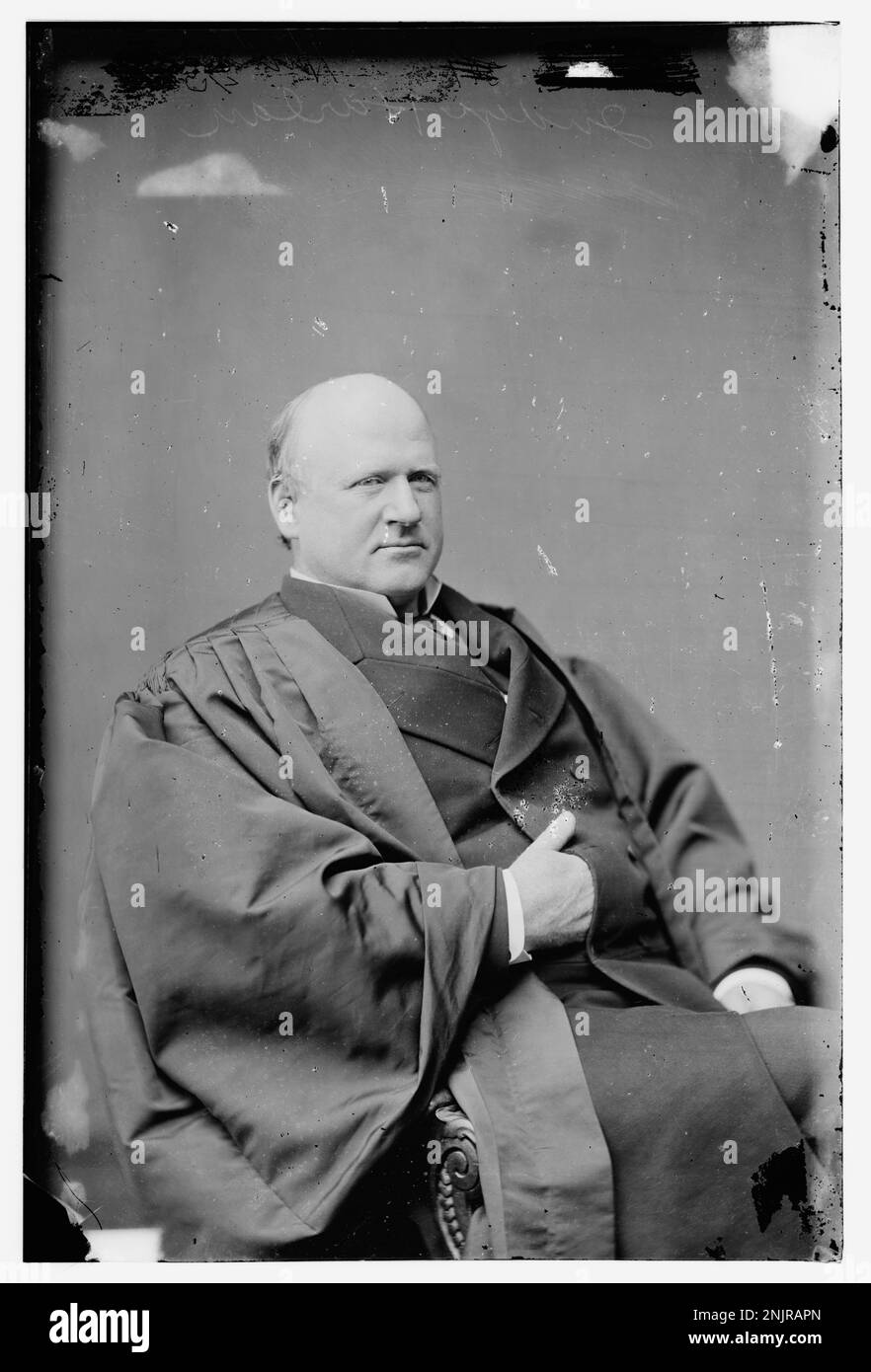 Porträt des Richters John Marshall Harlan, eines Richters am Obersten Gerichtshof der Vereinigten Staaten, aufgenommen in der Library of Congress Brady-Handy Collection. Stockfoto