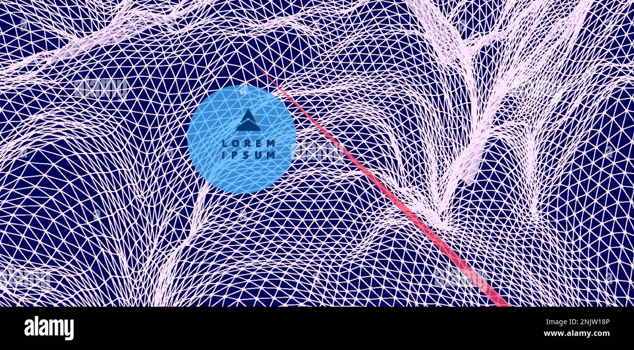 Abstrakte Wissenschaft oder Technologie Hintergrund. Grafik Design. Netzwerk Abbildung. 3D-Grid Oberfläche. Stock Vektor