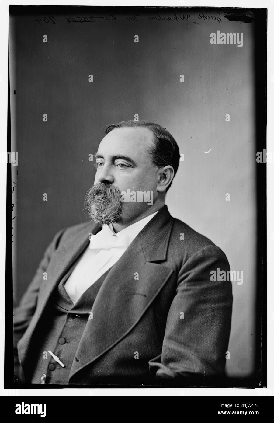 Porträt von Jack Wharton, Gouverneur von Louisiana, erhalten in der Brady-Handy Collection. Stockfoto