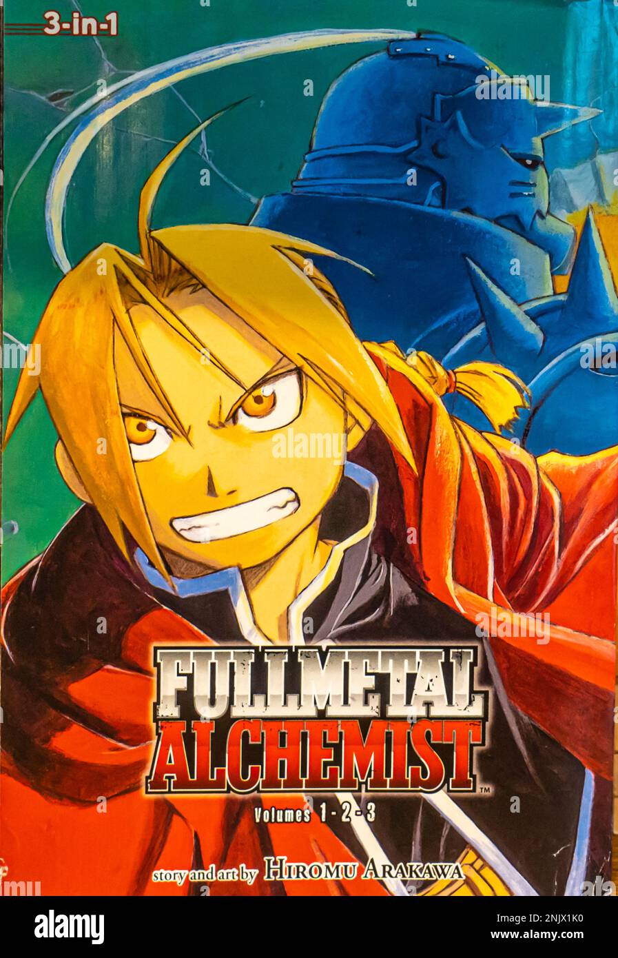 Fullmetal Alchemist Manga Serie. Bände 1-3. Buchumschlag. Autor: Hiromu Arakawa Stockfoto