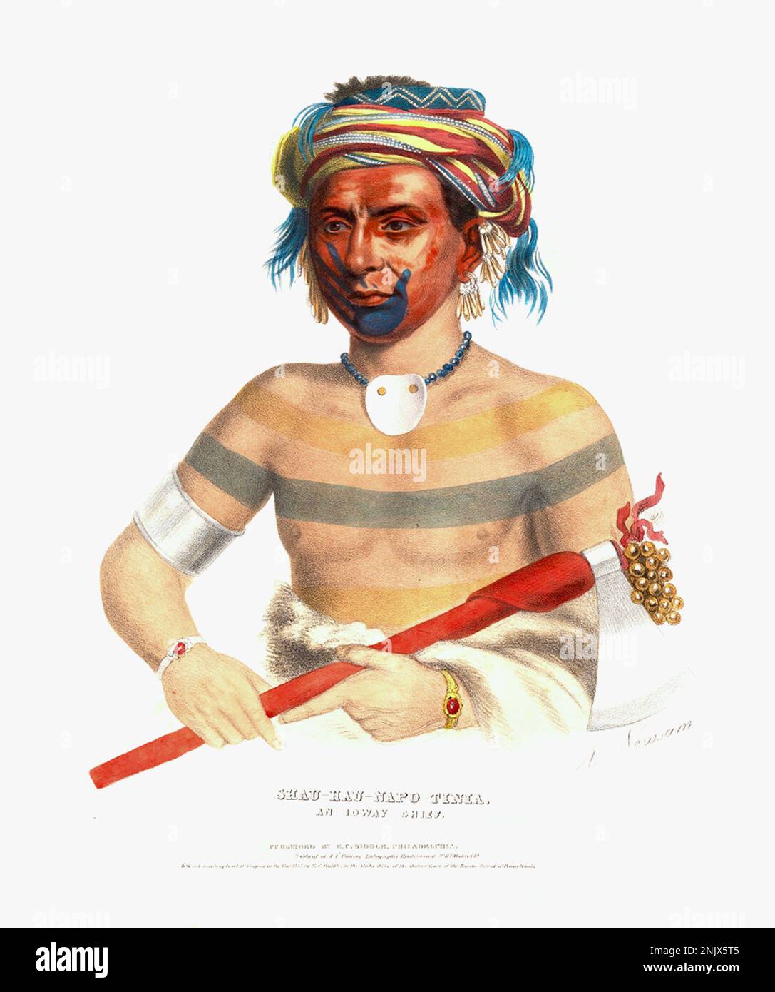 Shau-Hau-Napo-Tinia - Ein Ioway-Häuptling - Charles Bird King Stockfoto