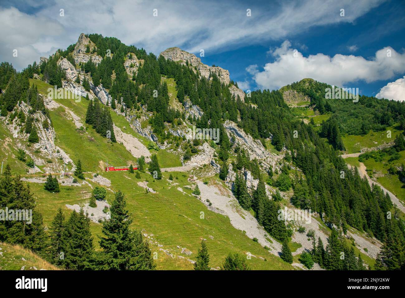 Zahnradbahn zur Schynige Platte, Schweiz, Berner Oberland, Wilderswil Stockfoto