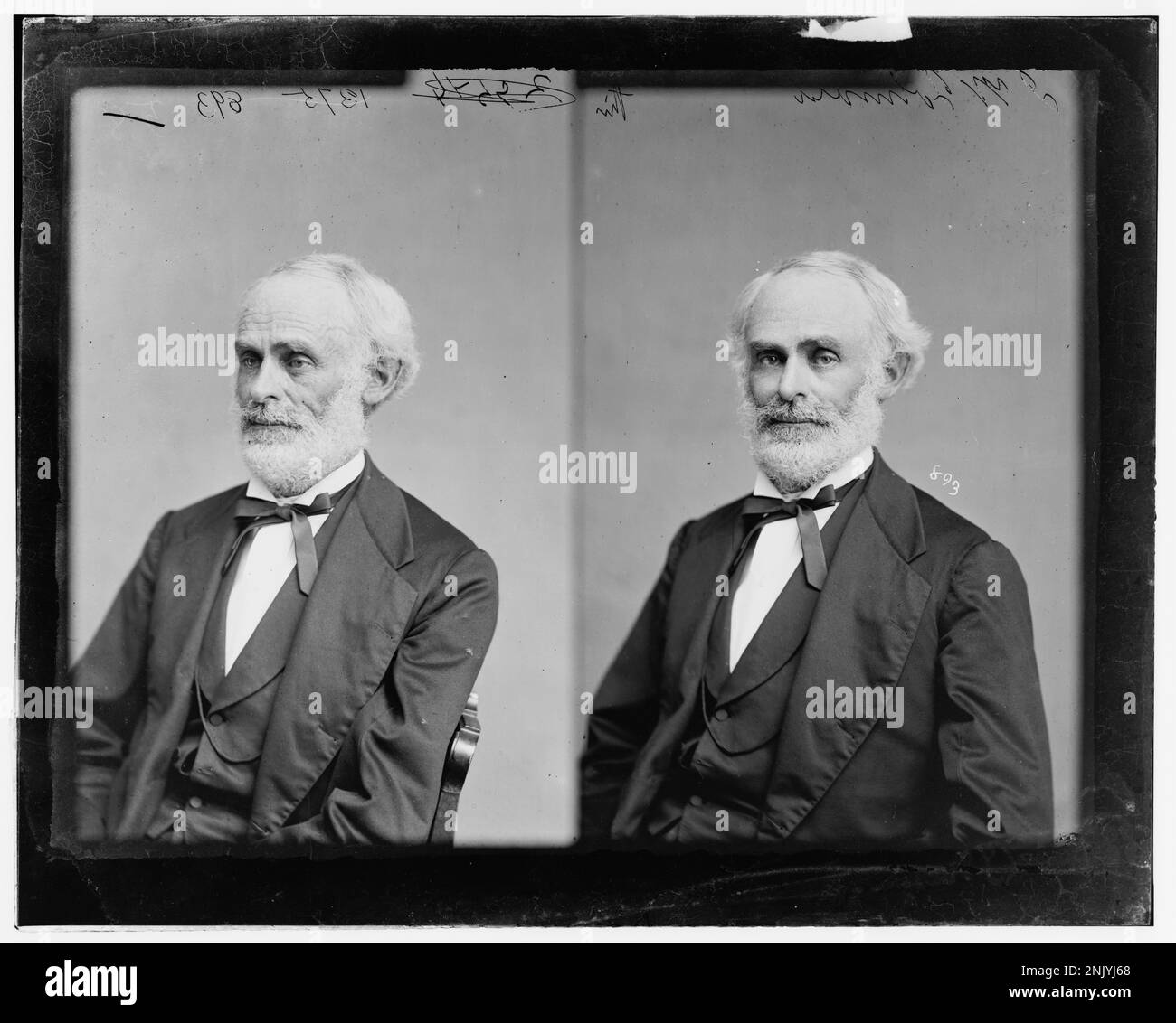 Porträt des US-Kongressabgeordneten J.W. Johnson aus der Library of Congress Brady-Handy Collection. Johnson diente im 19. Jahrhundert im Repräsentantenhaus der Vereinigten Staaten. Stockfoto