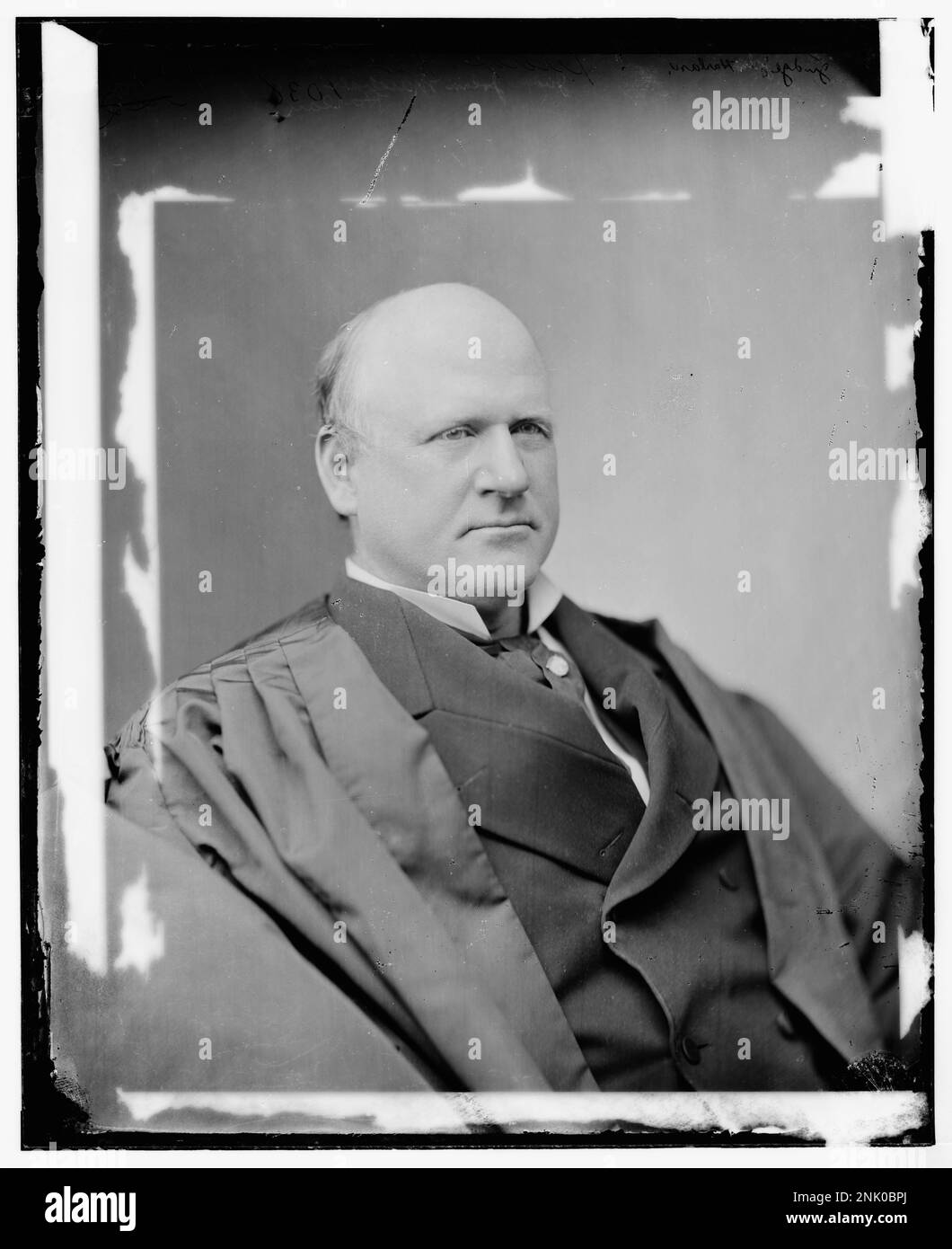 Porträt von Richter John Marshall Harlan, Associate Justice des Supreme Court der USA, aus der Library of Congress Brady-Handy Collection. Dieses Bild spiegelt seine einflussreiche juristische Karriere und Beiträge zur US-Rechtsprechung im 19. Jahrhundert wider. Stockfoto