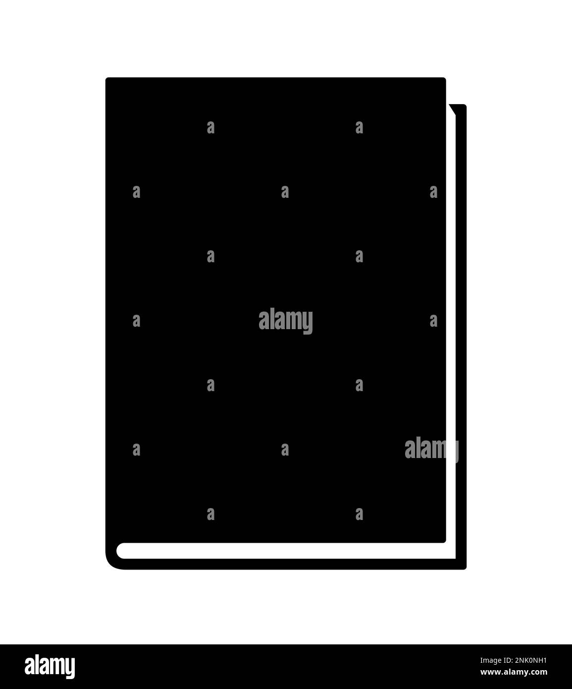 Buch - Schwarzweiß einfaches Symbol eines geschlossenen Buches, Vektordarstellung isoliert auf Weiß Stock Vektor
