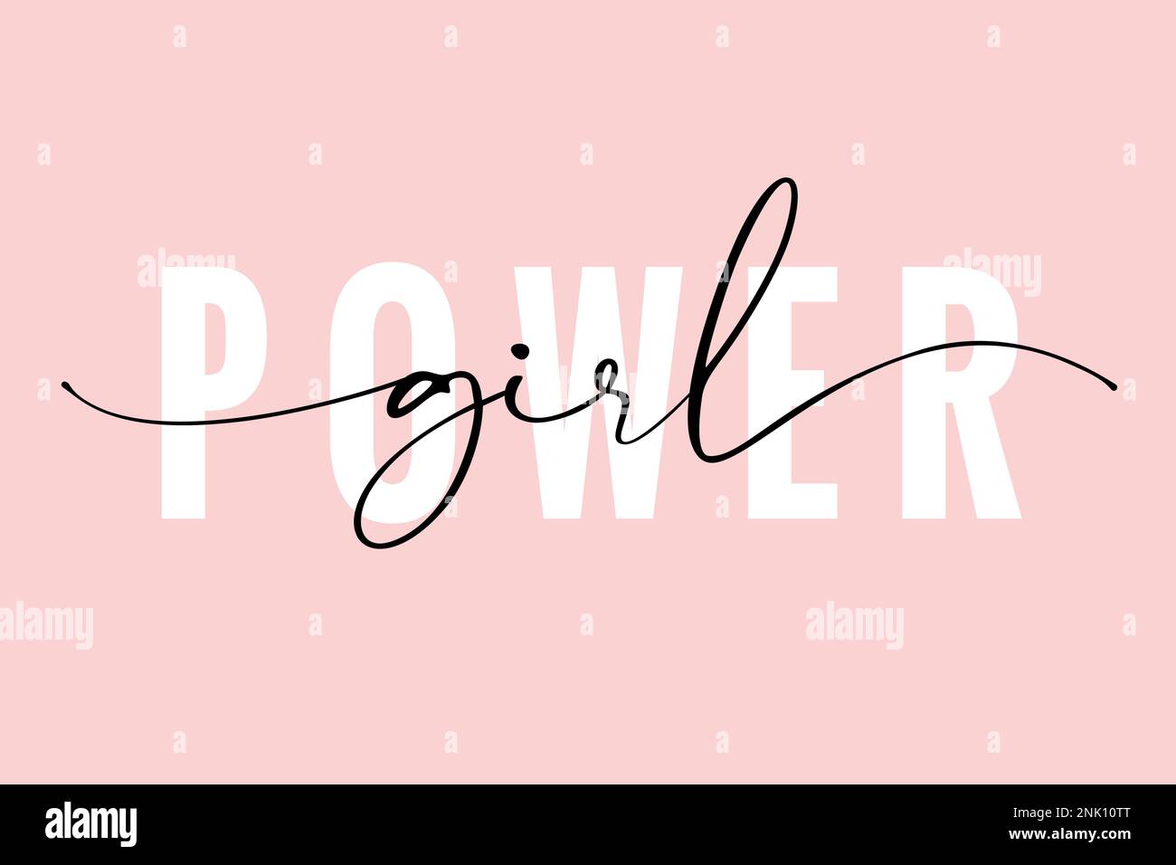 Girl Power, elegantes Zitat. Typografie für T-Shirts, Kapuzen oder Sweatshirts. T-Shirt-Druck mit Schriftzug für den International Women Day. Vektorkarte Stock Vektor