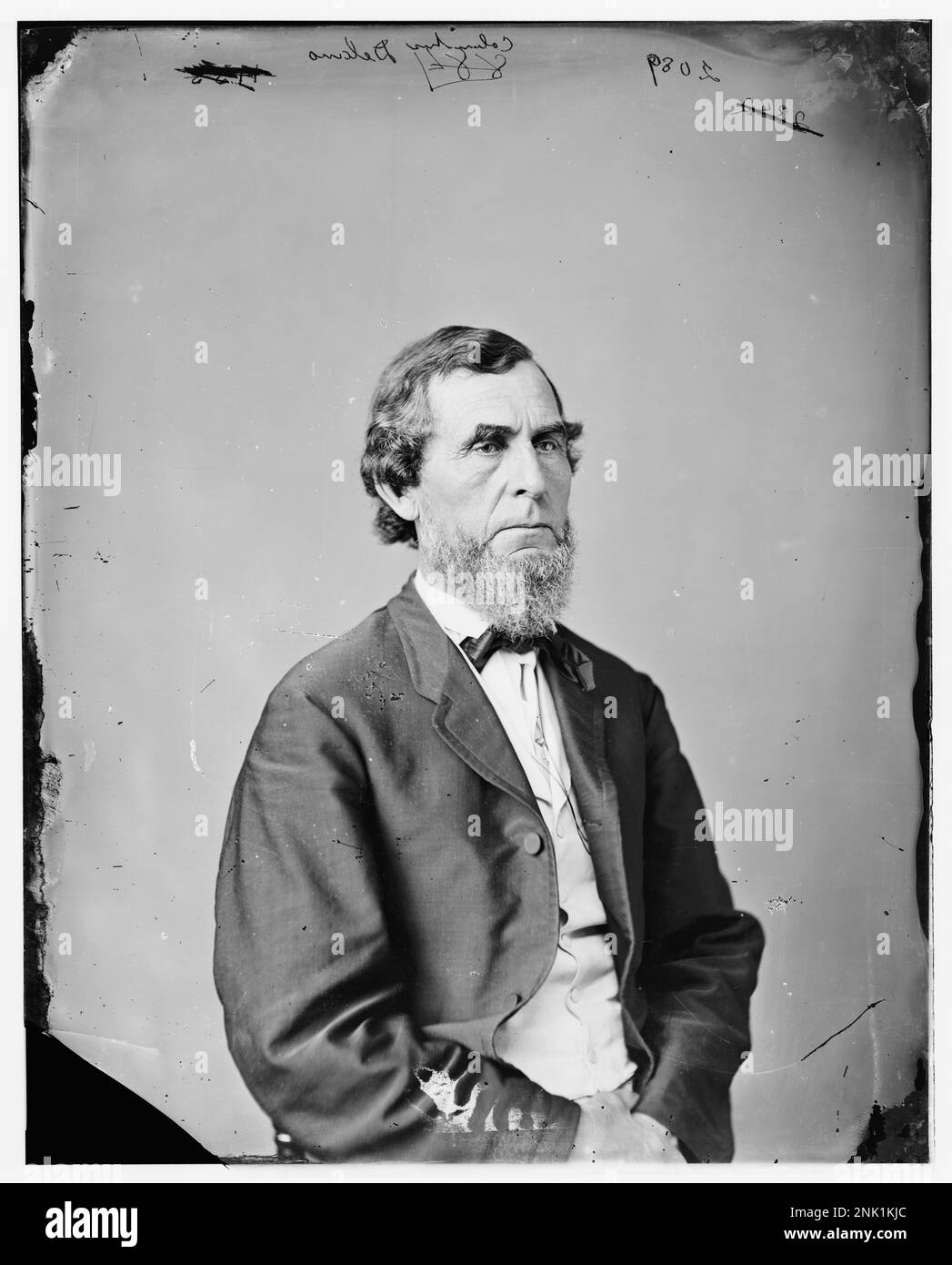 Porträt von Columbus Delano, US-Politiker und Delegierter des Republican National Convention im Jahr 1860, aus der Library of Congress Brady-Handy Collection. Delano spielte eine Schlüsselrolle bei der Nominierung von Abraham Lincoln für den Präsidenten und diente später als U.S. State Commissary General of Ohio. Stockfoto