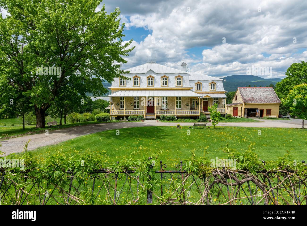 Maison de nos aieux, ein Museum in einem alten Haus im Dorf Sainte Famille auf der Insel Orleans nahe Quebec City, Kanada Stockfoto