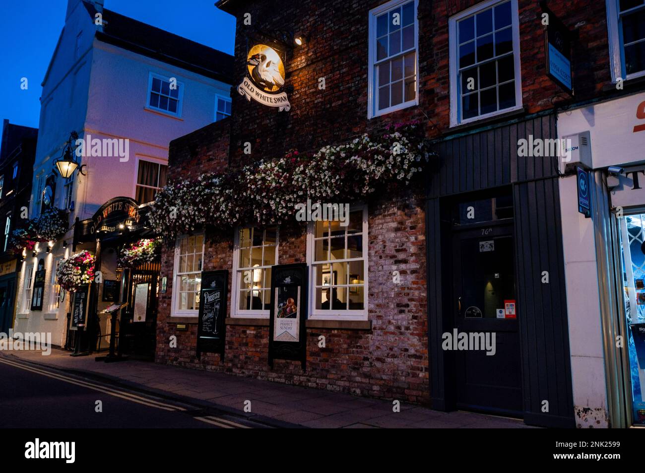 Der alte Weiße Schwan in York, England. Stockfoto