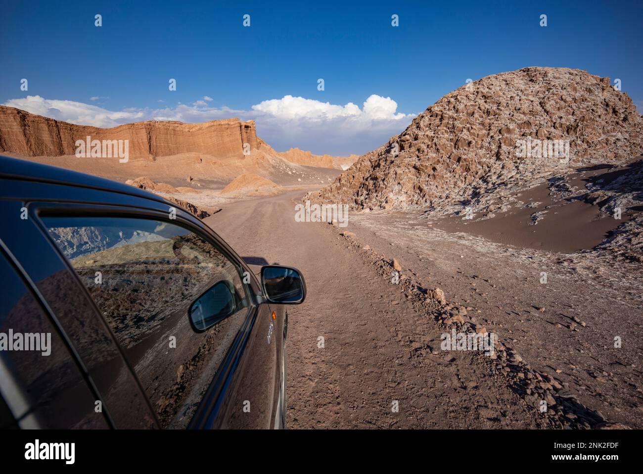 Fahrt durch das Tal des Mondes, Atacama Wüste, Chile. Stockfoto