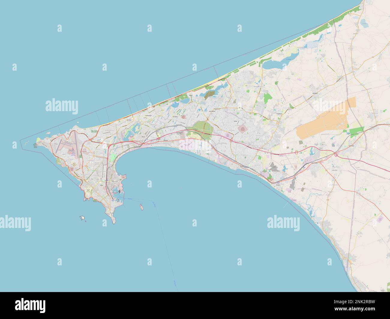 Dakar, Region Senegal. Straßenkarte Öffnen Stockfoto