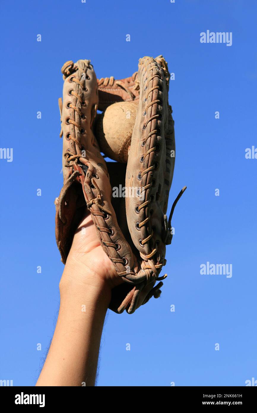 Der Baseballfang Stockfoto