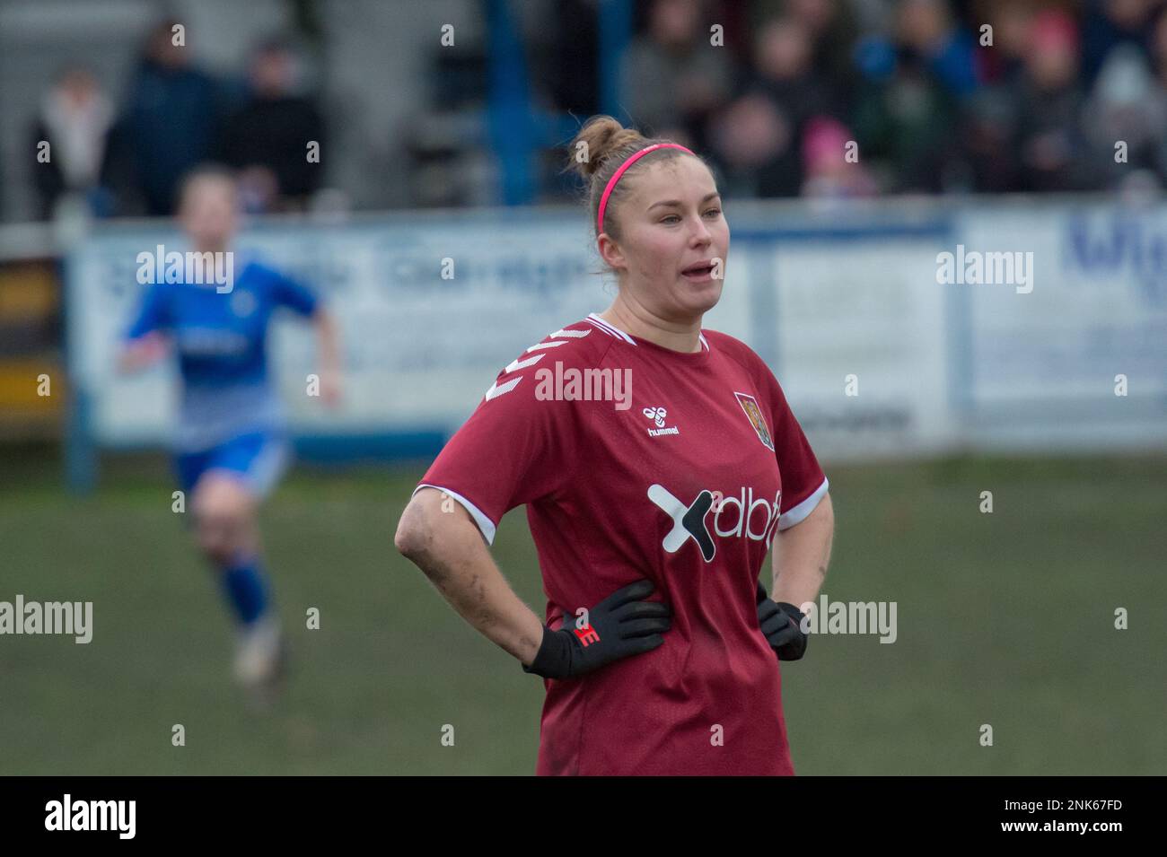 Lauge, England, 05. Dezember 2021. Vitality Women's FA Cup zweite Runde des richtigen Spiels zwischen Lye Town Ladies und Northampton Town Women bei Stourbri Stockfoto