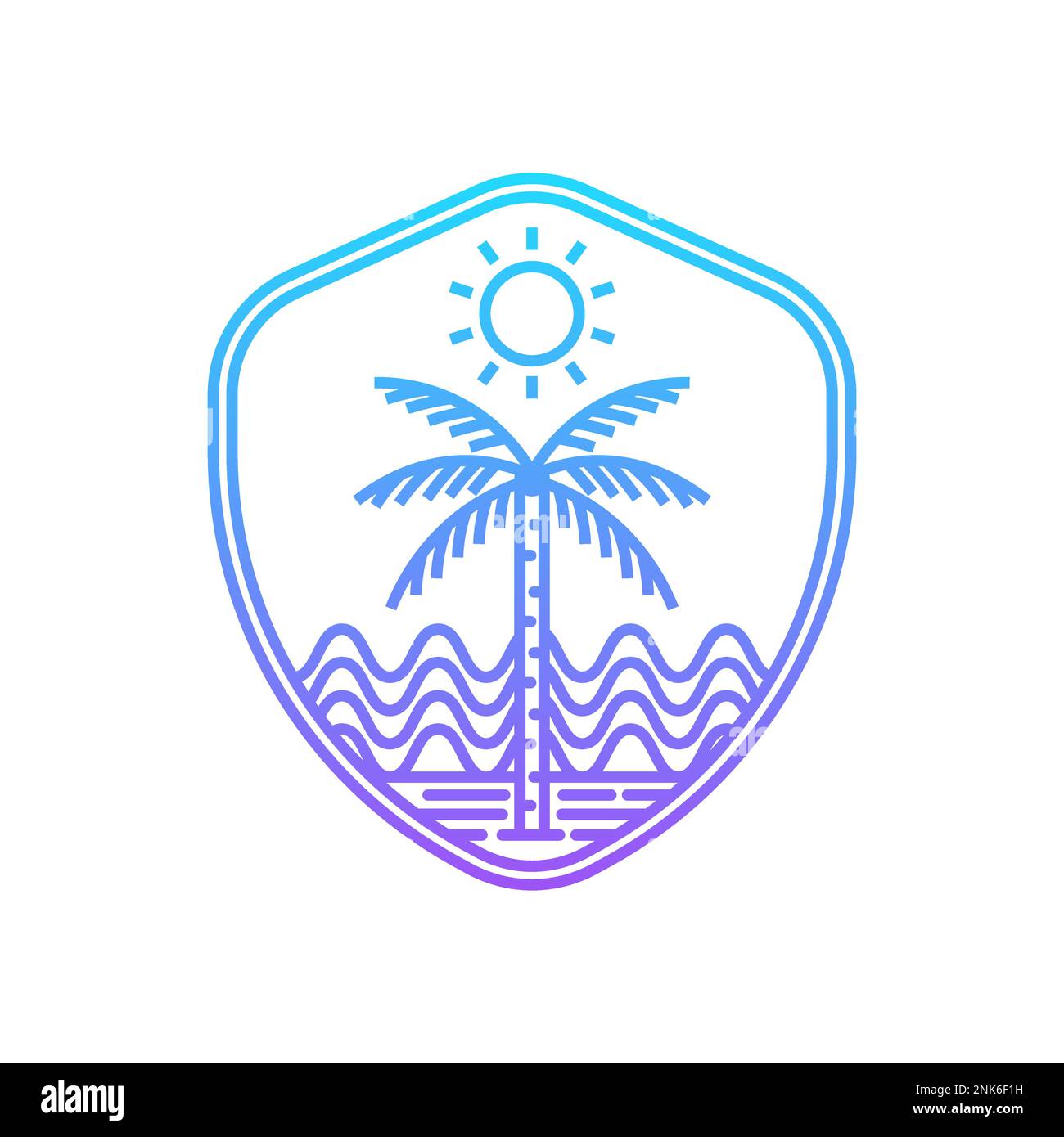 Meer und Strand Panorama. Editierbare Vektordarstellung. Stock Vektor