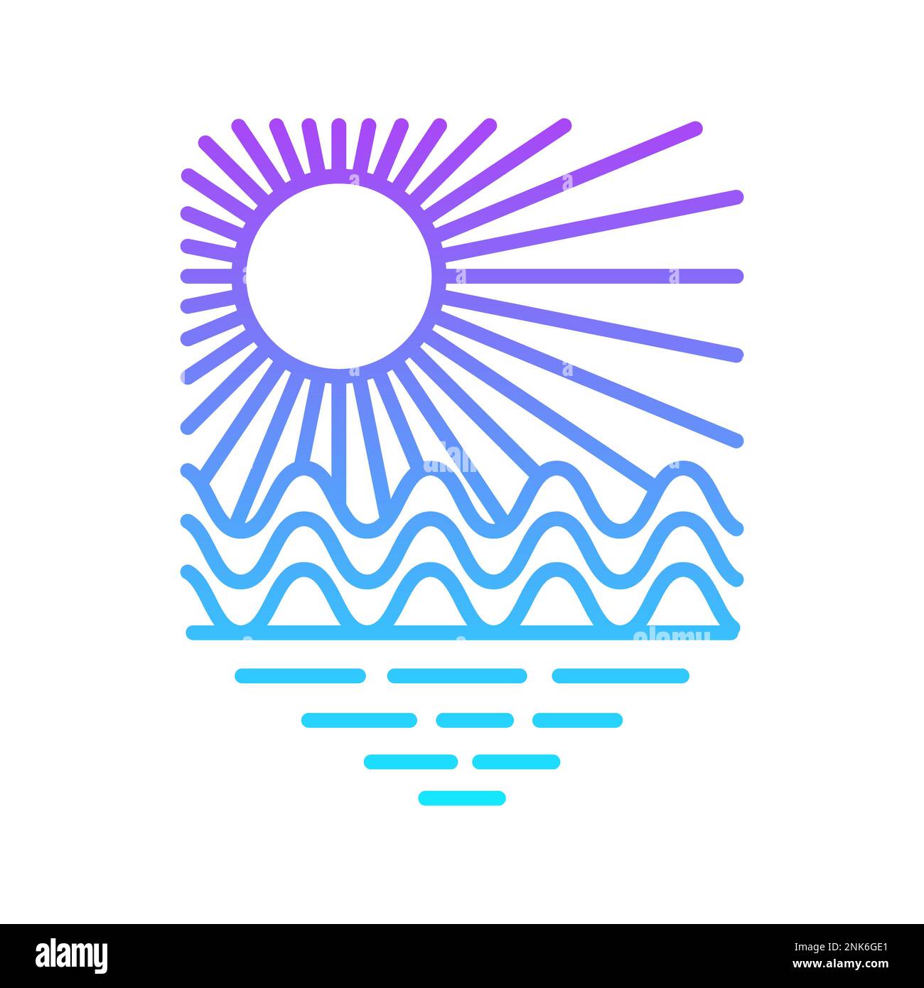 Meer und Strand Panorama. Editierbare Vektordarstellung. Stock Vektor