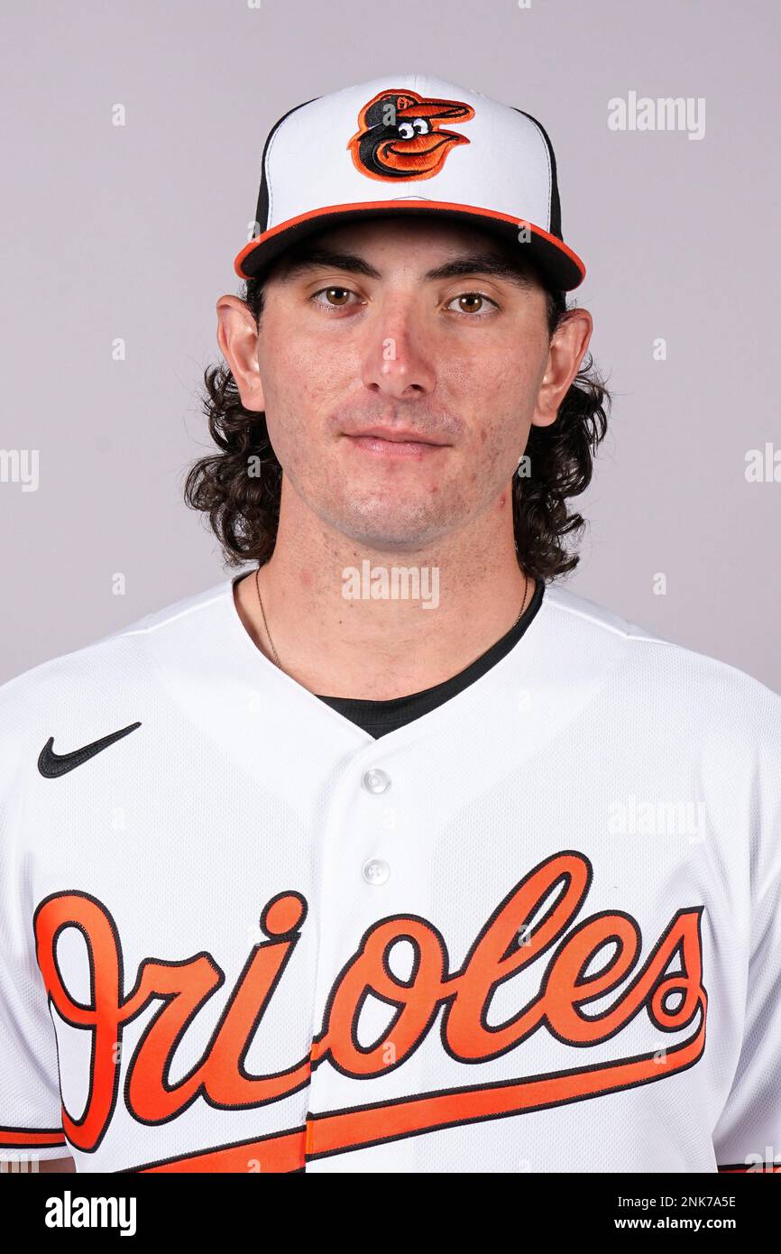 This is a 2023 photo of Morgan McSweeney of the Orioles baseball team. This image reflects the Orioles roster as of Thursday, Feb. 23, 2023, in Sarasota, Fla., when this image was taken. (AP Photo/Brynn Anderson) Stockfoto