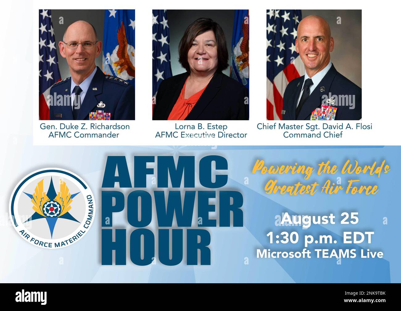 Am 25. August um 1:30 Uhr findet ein virtuelles Sammelgespräch mit dem Führungsteam der Luftwaffe statt EDT für Microsoft-Teams LIVE. Stockfoto