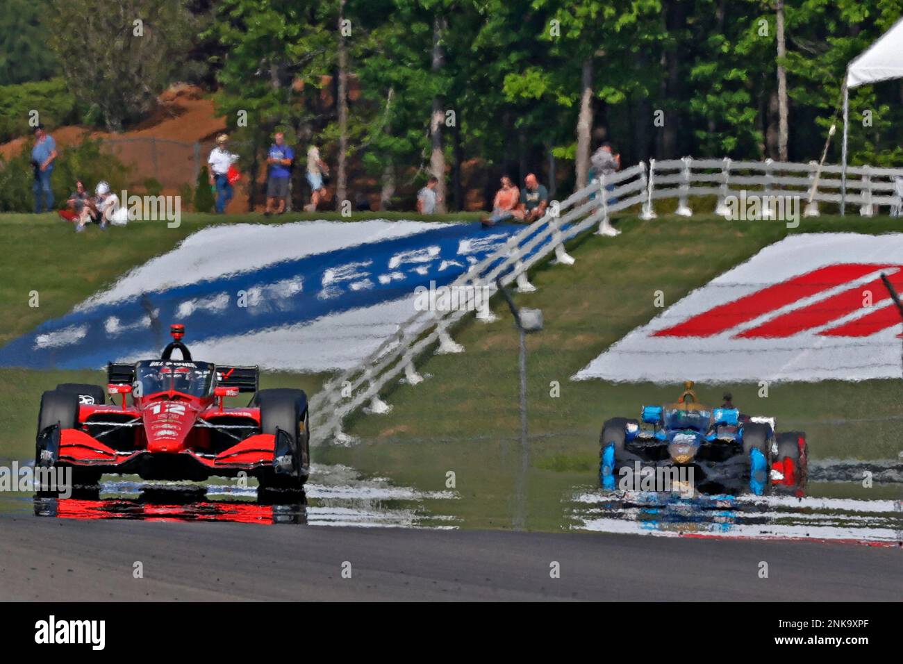 BIRMINGHAM, AL - APRIL 29: NTT IndyCar series driver Will Power (12) drives through turn 11 during practice for the Honda Indy Grand Prix of Alabama on April 29th, 2022, at Barber Motorsports Park in Birmingham, Alabama(Photo by Brian Spurlock/Icon Sportswire) (Icon Sportswire via AP Images) Stockfoto
