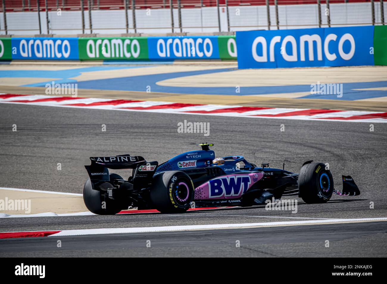 Sakhir, Bahrain, 23. Februar 2023, Pierre Gasly aus Frankreich tritt um Alpine F1 an. Wintertests, die Wintertests der Formel-1-Meisterschaft 2023. Kredit: Michael Potts/Alamy Live News Stockfoto
