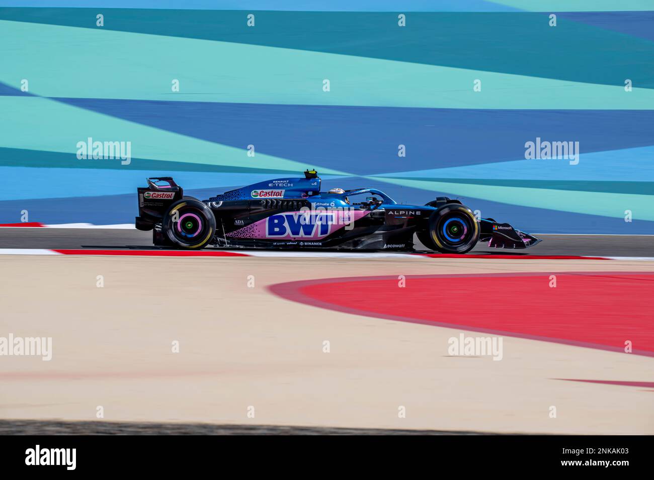 Sakhir, Bahrain, 23. Februar 2023, Pierre Gasly aus Frankreich tritt um Alpine F1 an. Wintertests, die Wintertests der Formel-1-Meisterschaft 2023. Kredit: Michael Potts/Alamy Live News Stockfoto