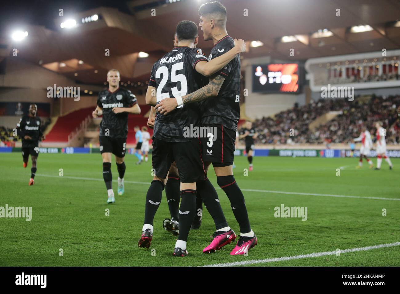 UEFA Europa League Play Off, AS Monaco V Bayer 04 Leverkusen Stockfoto