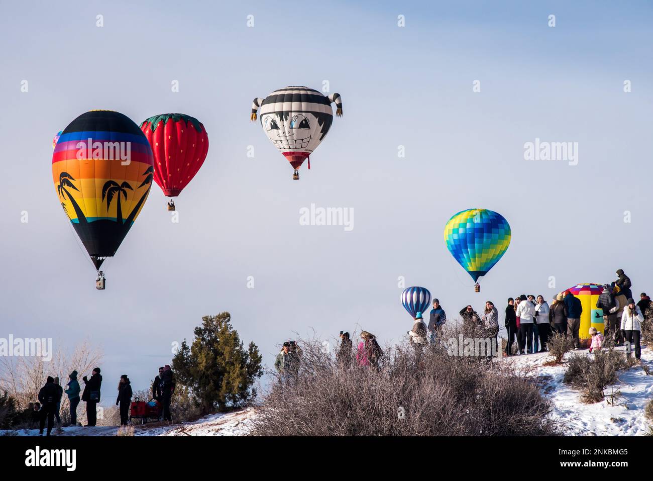 Kanab, Utah, USA - 18. Februar 2023. Das jährliche Ballons and Tunes Festival findet in der 3. Februar-Woche in diesem wunderschönen Land mit roten Felsen statt. Stockfoto
